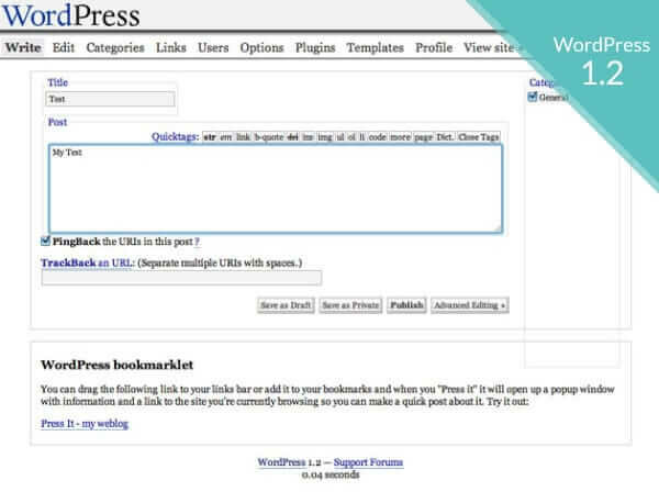 WordPress 1.2.