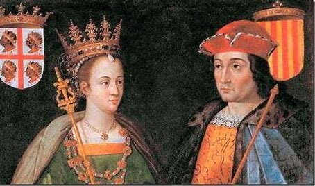 The marriage, between Isabel de Castilla and Fernando de Aragón