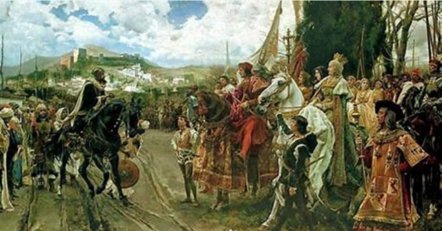 The end of the Spanish Reconquest, as a consequence of the taking of the Moorish city of Granada by the Catholic kings.