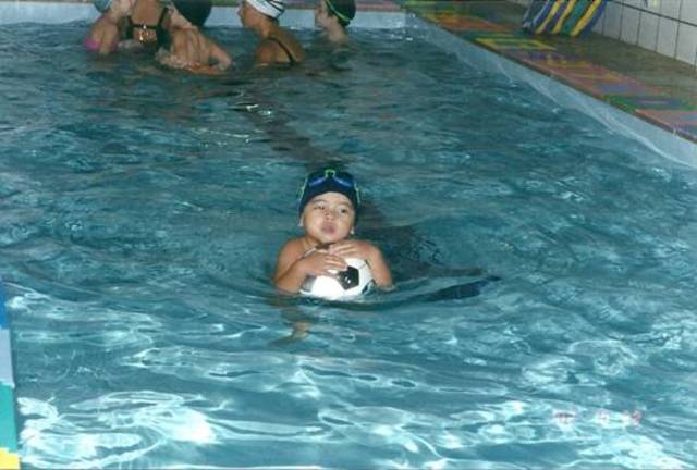 Quando comecei a nadar.