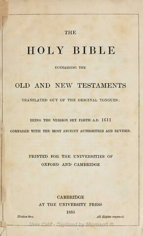 ｛英文｝《修訂本》（Revised Version；簡稱RV）