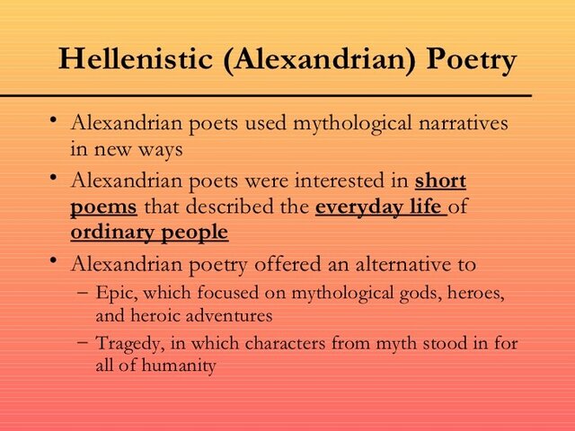 The Rise of Alexandrian Poetry