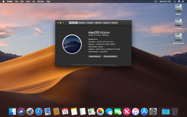 macOS Mojave (Versión 10.14, Liberty)