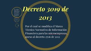 Decreto 3019 2013