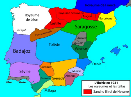 División de Al-Ándalus en taifas