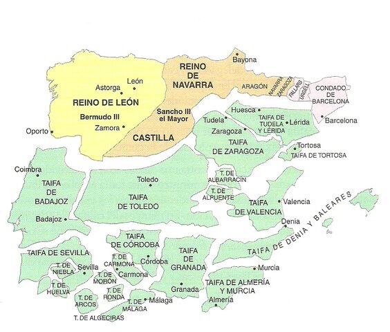 División de Al-Ándalus en taifas