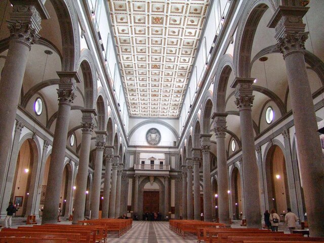 Arquitectura: Filippo Brunelleschi: església de San Lorenzo. Florència