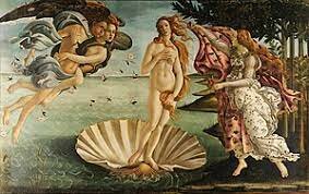 Pintura: Sandro Botticelli: El naixement de Venus. Florència, Galleria dels Uffizi.