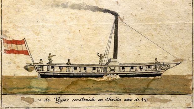 Primer barco a vapor con motor Watt