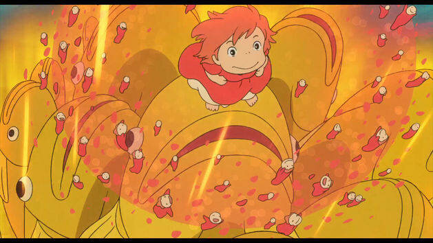 And ponyo free all the fish in her dads home