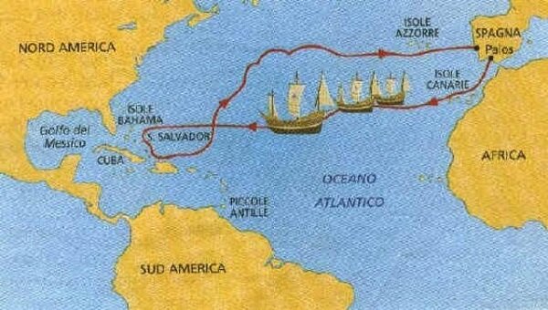 Cristoforo Colombo sbarca a San Salvador
