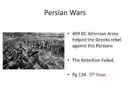 Athenian army helped the Greeks in Asia Minor rebel against the Persians