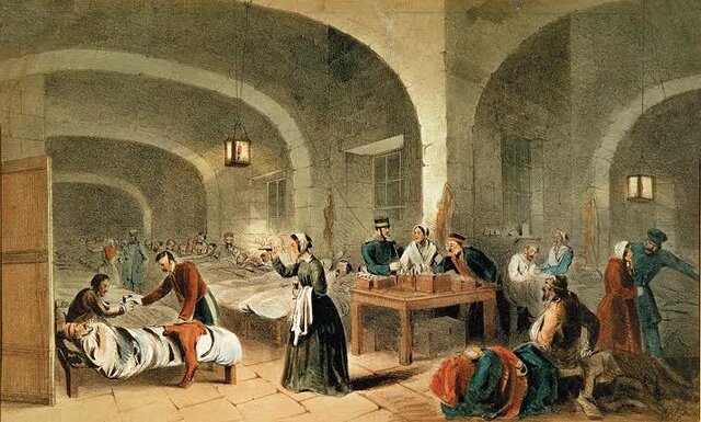 Florence Nightingale y 38 enfermeras voluntarias son enviadas a Turquía el 21 de octubre para asistir sanitariamente a los heridos de la Guerra de Crimea.