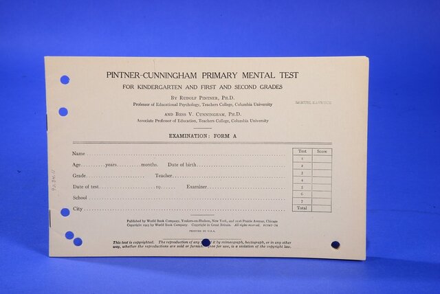 "Pintner Non Laguage Mental Ability Test"