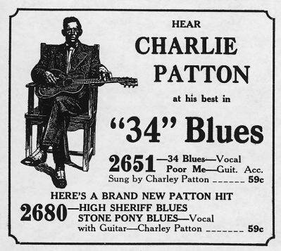 Charly Patton graba su primer disco y se le considera el rey del blues del delta
