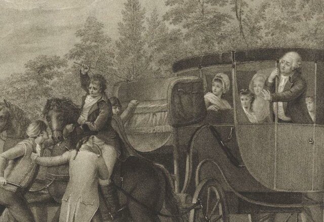 Fuite de la famille royale, arrêtée à Varennes