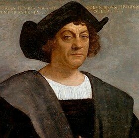 Christopher Columbus sails to the Caribbean