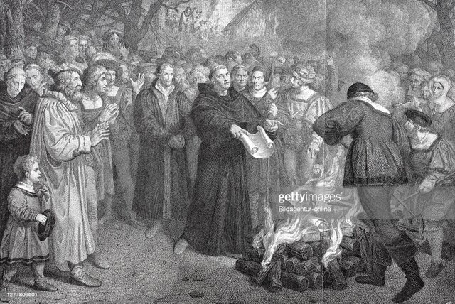 1520 - Luther publicly burns the Papal Bull
