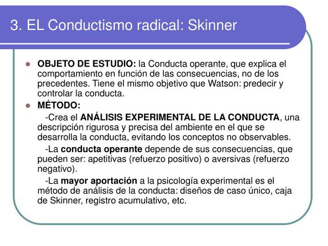 El conductismo radical de Skinner
