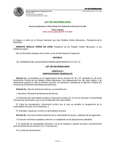 LEY DE NACIONALIDAD DE 1993