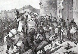 Los seguidores del Cid salen de Valencia.