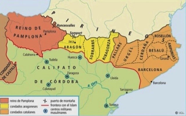 SIGLOS VIII-X: Surgimiento de los reinos de Asturias y Pamplona y de los condados de Aragón, Sobrarbe, Ribagorza y Barcelona