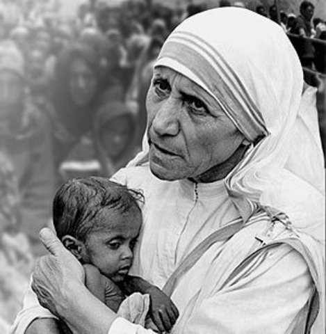 Mother Teresa lived in the slums of Calcutta and opened a school.