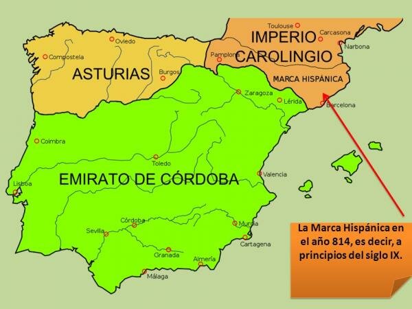 Carlomagno establece la marca Hispánica