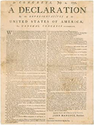 Declaration of independance of the US