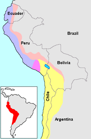 Distribución del imperio incaico en Sudamérica