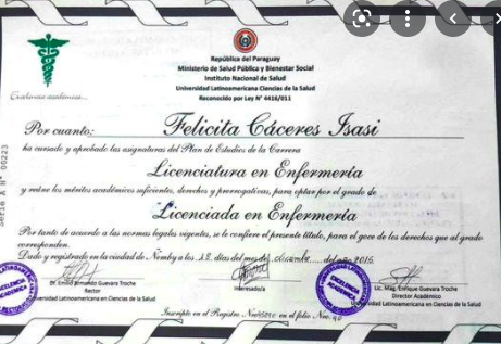 TITULO GRADO DE ENFERMERIA