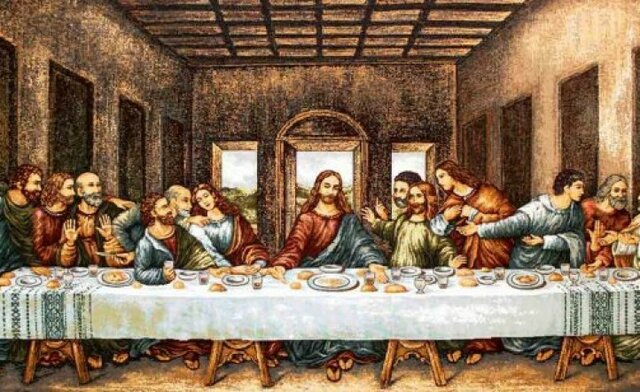 Leonardo Da Vinci pinta la última cena.