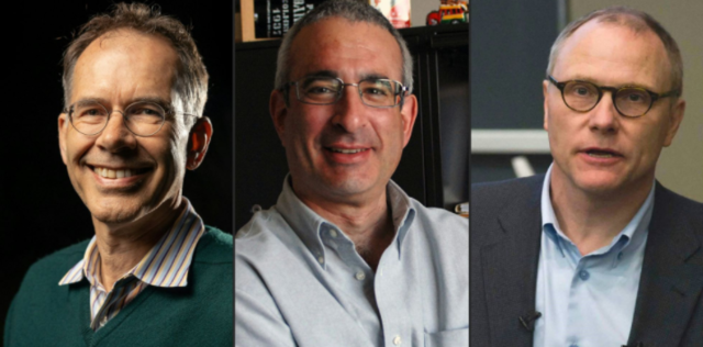 David Card (1956 - ...), Joshua Angrist (1960 - ...) y Guido Imbens (1963 - ...)