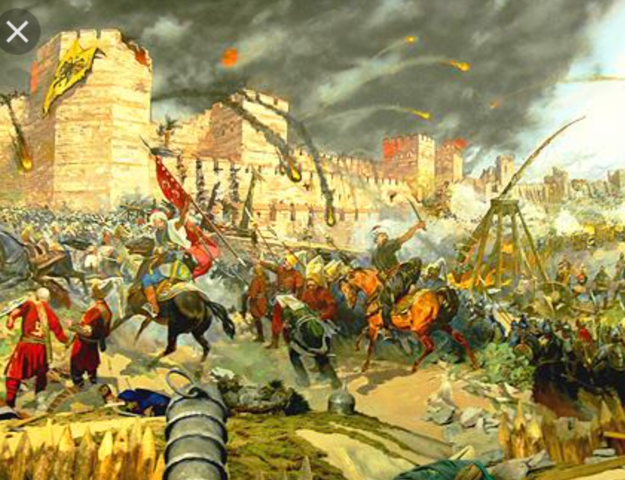 Caida de Constantinopla en manos de los turcos.