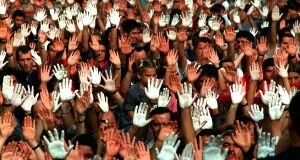 Manifestación a favor de la liberación de Miguel Ángel Blanco