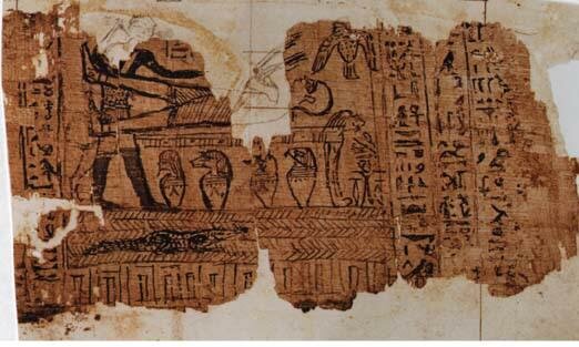 Los egipcios descubren el papiro y tinta para escribir