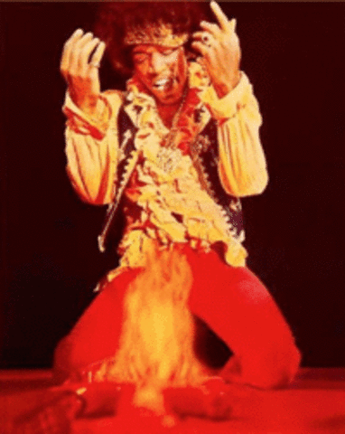 Jimi Hendrix Burns Guitar for First Time