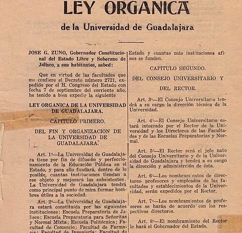 LEY ORGANICA DE LA UNIVERSIDAD DE GUADALAJARA