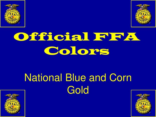 National blue and corn gold are adopted as official FFA colors