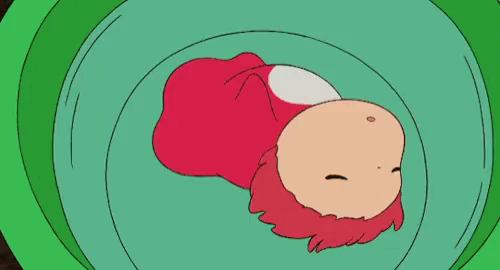 And then he gose and sees ponyo to check if she is okay and he thought she was dead so he started to cry a bit
