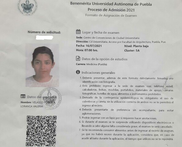 No seleccionada en BUAP