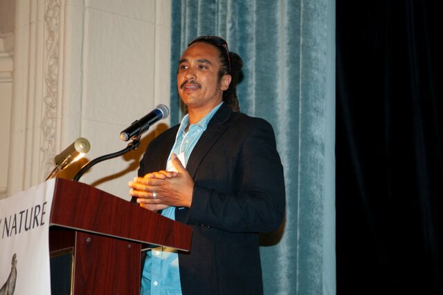 Khalil receives the Environmental Education Award at the Bay Nature’s 9th Annual Local Awards Gala