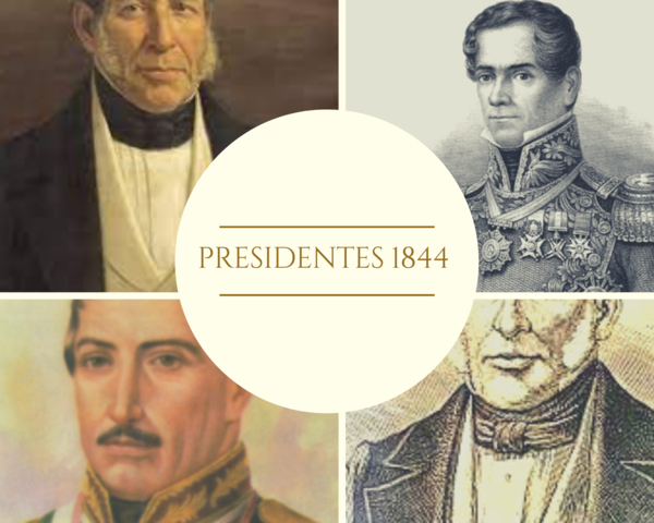Antonio López de Santa Anna, Valentín Canalizo y José Joaquín de Herrera (1844)