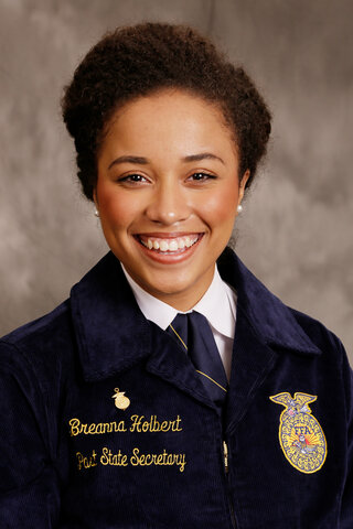 Breanna Holbert from California is the first African-American female to be elected national FFA president