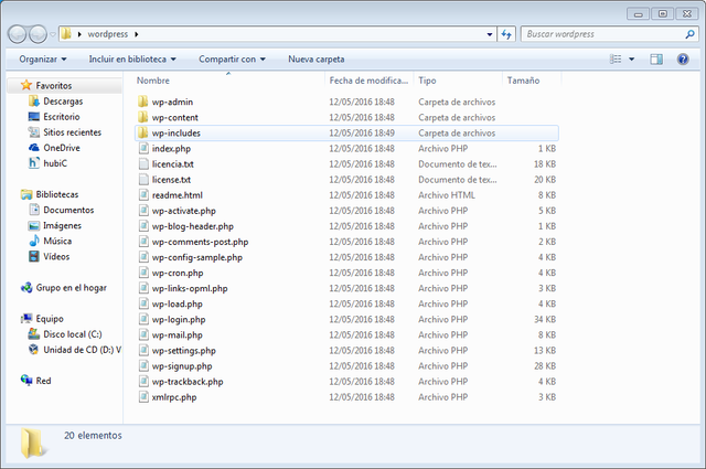 Cual es la estructura de WordPress