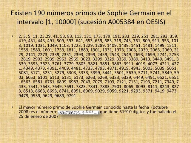 Sophie Germain y los número primos