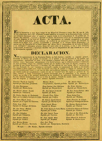 Se aprueba la declaración de acta de independencia
