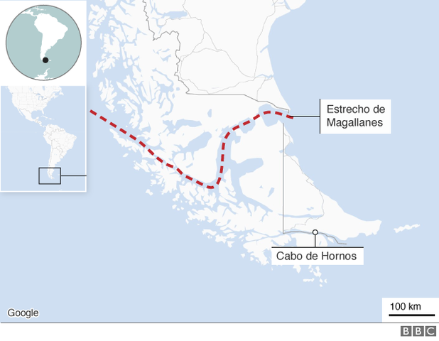 Arribada de Magallanes a l'estret