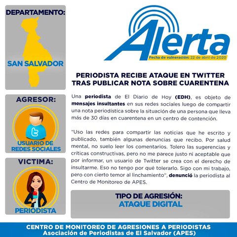 Periodista recibe ataque en Twitter tras publicar nota sobre cuarentena