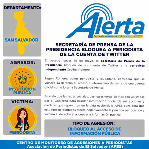 Secretaría de Prensa de la Presidencia bloquea a periodista de la cuenta de Twitter
